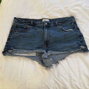 Abercrombie & Fitch Distressed Blue Jean Shorts
